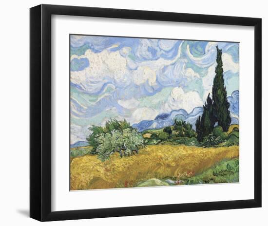 Wheat Field with Cypresses, 1889-Vincent van Gogh-Framed Giclee Print