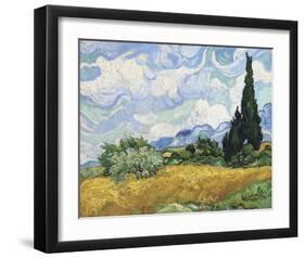 Wheat Field with Cypresses, 1889-Vincent van Gogh-Framed Giclee Print