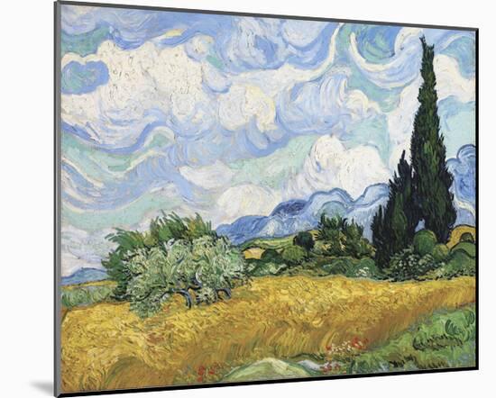 Wheat Field with Cypresses, 1889-Vincent van Gogh-Mounted Giclee Print