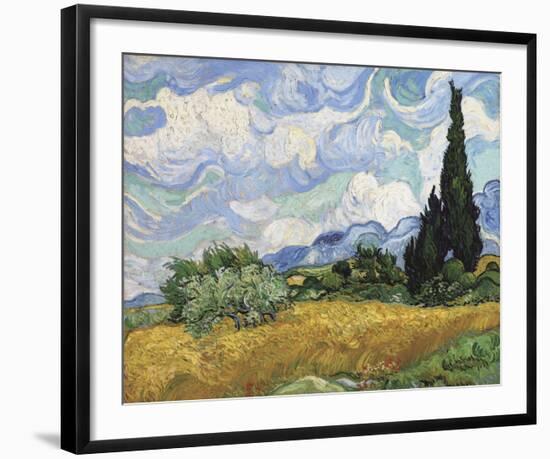 Wheat Field with Cypresses, 1889-Vincent van Gogh-Framed Art Print