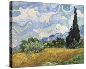 Wheat Field with Cypresses, 1889-Vincent van Gogh-Stretched Canvas