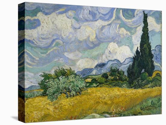 Wheat Field with Cypresses, 1889-Vincent van Gogh-Stretched Canvas