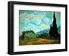 Wheat Field with Cypresses, 1889-Vincent van Gogh-Framed Premium Giclee Print