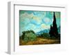 Wheat Field with Cypresses, 1889-Vincent van Gogh-Framed Premium Giclee Print