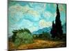 Wheat Field with Cypresses, 1889-Vincent van Gogh-Mounted Premium Giclee Print