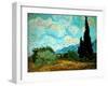 Wheat Field with Cypresses, 1889-Vincent van Gogh-Framed Giclee Print