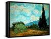 Wheat Field with Cypresses, 1889-Vincent van Gogh-Framed Stretched Canvas