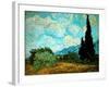 Wheat Field with Cypresses, 1889-Vincent van Gogh-Framed Giclee Print