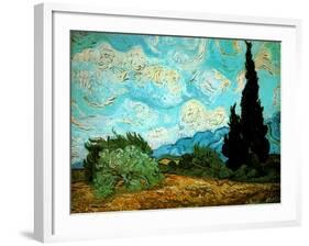 Wheat Field with Cypresses, 1889-Vincent van Gogh-Framed Giclee Print