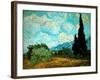 Wheat Field with Cypresses, 1889-Vincent van Gogh-Framed Giclee Print