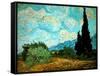 Wheat Field with Cypresses, 1889-Vincent van Gogh-Framed Stretched Canvas