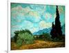 Wheat Field with Cypresses, 1889-Vincent van Gogh-Framed Giclee Print