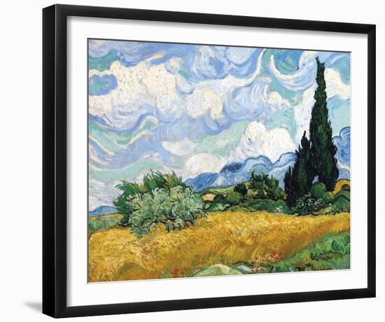 Wheat Field With Cypresses-Vincent Van Gogh-Framed Art Print