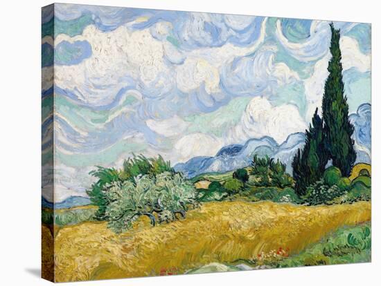 Wheat Field with Cypresses-Vincent van Gogh-Stretched Canvas