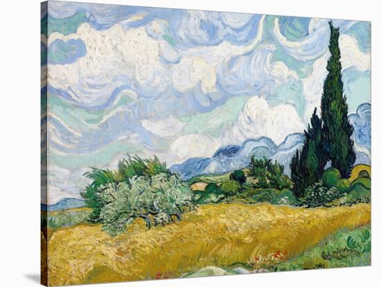 Wheat Field with Cypresses-Vincent van Gogh-Stretched Canvas