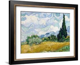 Wheat Field with Cypresses-Vincent van Gogh-Framed Giclee Print