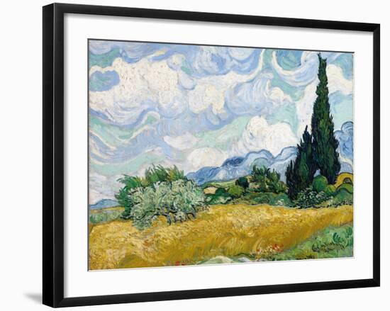 Wheat Field with Cypresses-Vincent van Gogh-Framed Giclee Print