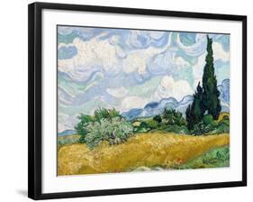 Wheat Field with Cypresses-Vincent van Gogh-Framed Giclee Print