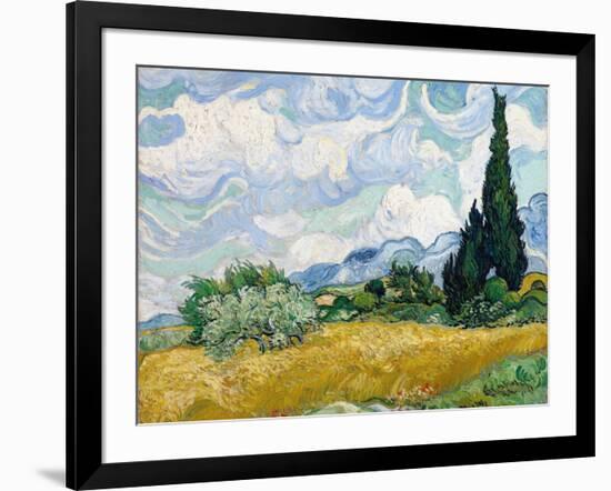 Wheat Field with Cypresses-Vincent van Gogh-Framed Giclee Print