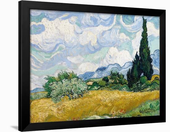 Wheat Field with Cypresses-Vincent van Gogh-Framed Giclee Print