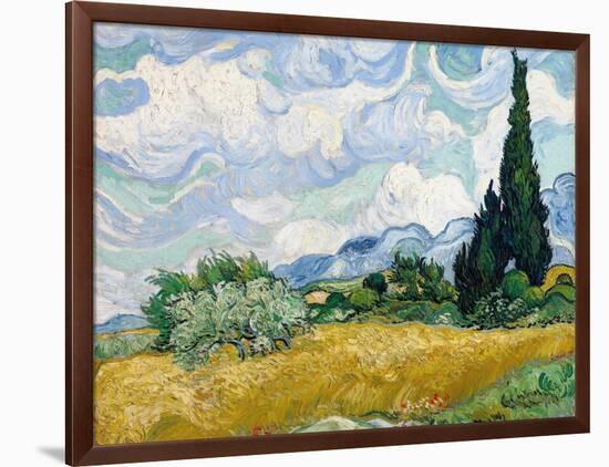 Wheat Field with Cypresses-Vincent van Gogh-Framed Giclee Print