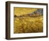 Wheat Field with Reaper and Sun-Vincent van Gogh-Framed Giclee Print