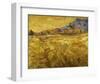 Wheat Field with Reaper and Sun-Vincent van Gogh-Framed Giclee Print