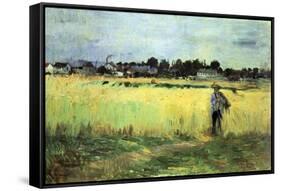 Wheat Field-Berthe Morisot-Framed Stretched Canvas