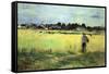 Wheat Field-Berthe Morisot-Framed Stretched Canvas