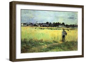 Wheat Field-Berthe Morisot-Framed Art Print