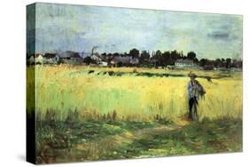 Wheat Field-Berthe Morisot-Stretched Canvas