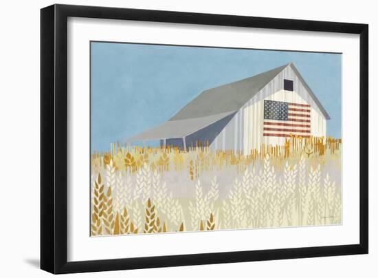 Wheat Fields Barn with Flag-Avery Tillmon-Framed Premium Giclee Print