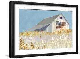 Wheat Fields Barn with Flag-Avery Tillmon-Framed Premium Giclee Print