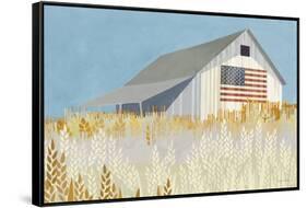 Wheat Fields Barn with Flag-Avery Tillmon-Framed Stretched Canvas