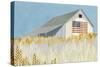 Wheat Fields Barn with Flag-Avery Tillmon-Stretched Canvas