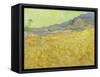 Wheat Fields with Reaper, Auvers-Vincent van Gogh-Framed Stretched Canvas