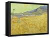 Wheat Fields with Reaper, Auvers-Vincent van Gogh-Framed Stretched Canvas