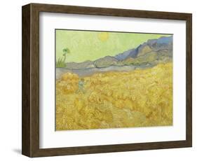 Wheat Fields with Reaper, Auvers-Vincent van Gogh-Framed Giclee Print