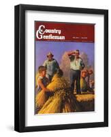 "Wheat Harvest," Country Gentleman Cover, July 1, 1943-Robert Riggs-Framed Premium Giclee Print