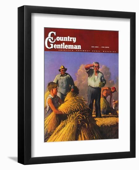 "Wheat Harvest," Country Gentleman Cover, July 1, 1943-Robert Riggs-Framed Premium Giclee Print