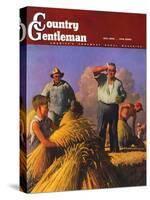 "Wheat Harvest," Country Gentleman Cover, July 1, 1943-Robert Riggs-Stretched Canvas
