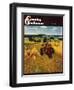 "Wheat Harvest," Country Gentleman Cover, July 1, 1945-F.P. Sherry-Framed Premium Giclee Print