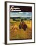 "Wheat Harvest," Country Gentleman Cover, July 1, 1945-F.P. Sherry-Framed Giclee Print