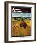 "Wheat Harvest," Country Gentleman Cover, July 1, 1945-F.P. Sherry-Framed Giclee Print