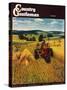 "Wheat Harvest," Country Gentleman Cover, July 1, 1945-F.P. Sherry-Stretched Canvas