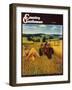 "Wheat Harvest," Country Gentleman Cover, July 1, 1945-F.P. Sherry-Framed Giclee Print