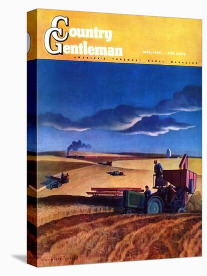 "Wheat Harvest," Country Gentleman Cover, June 1, 1942-Dale Nichols-Stretched Canvas