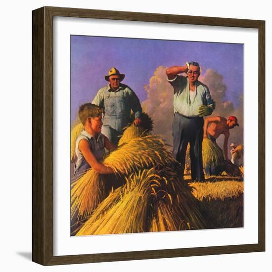 "Wheat Harvest,"July 1, 1943-Robert Riggs-Framed Giclee Print