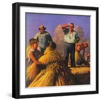 "Wheat Harvest,"July 1, 1943-Robert Riggs-Framed Giclee Print