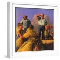 "Wheat Harvest,"July 1, 1943-Robert Riggs-Framed Giclee Print